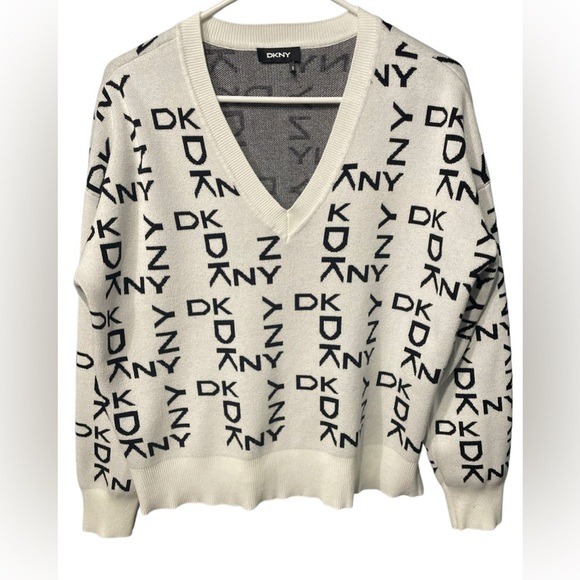 DKNY women’s sweater color:white/black - Picture 1 of 8